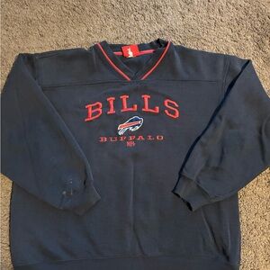 NFL Bills V-Neck Sweater - Navy and Red